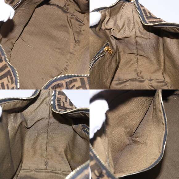 FENDI Zucca Canvas Hand Bag Black Brown - Picture 12 of 13